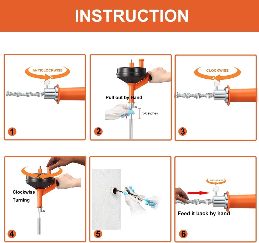 Drain Auger Clog Remover with  – Drain Snake Flexible recenzja i cena