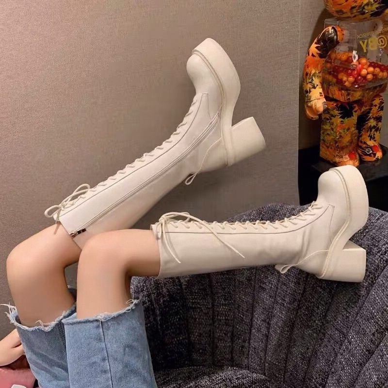 White  Boots Thick Bottom High – Pipe Bending Spring recenzja i cena